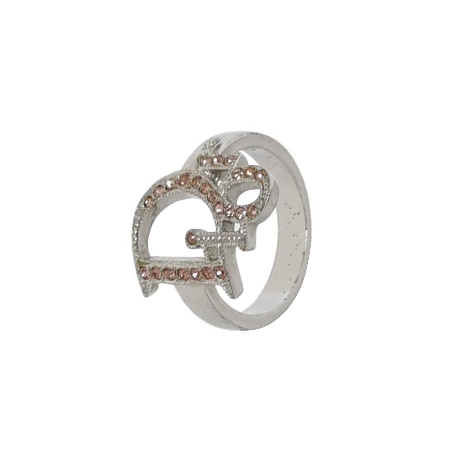 Dior Dior Crystal Letter Logo Vintage Ring Size 6 -z2505 Size ONE SIZE - 1 Thumbnail