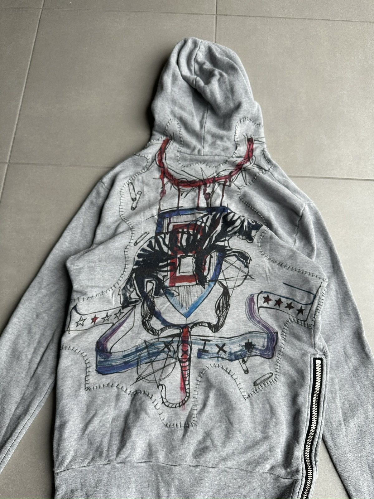 Balmain Balmain Homme SS11 distressed graffiti hoodie Size US M / EU 48-50 / 2 - 11 Thumbnail