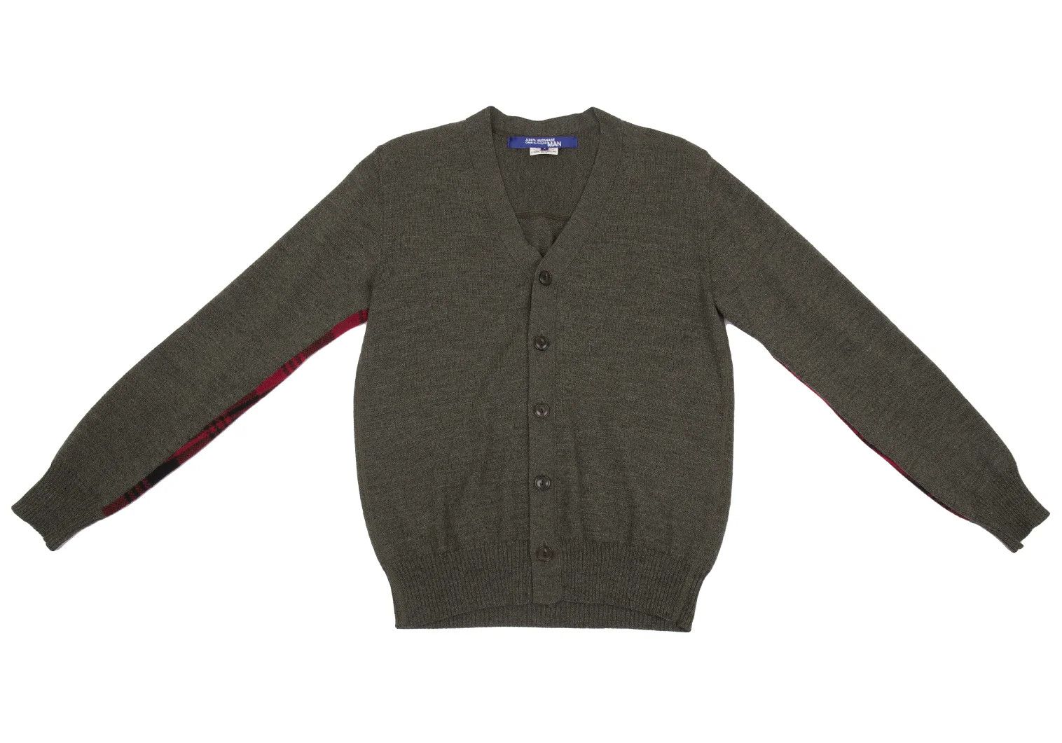 Junya Watanabe Checkerboard Knit Cardigan in Olive Green, Size S Size US S / EU 44-46 / 1 - 3 Thumbnail