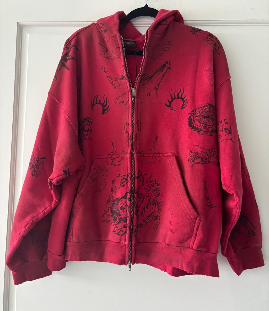 Balenciaga Balenciaga Red tattoo Hoodie | Grailed