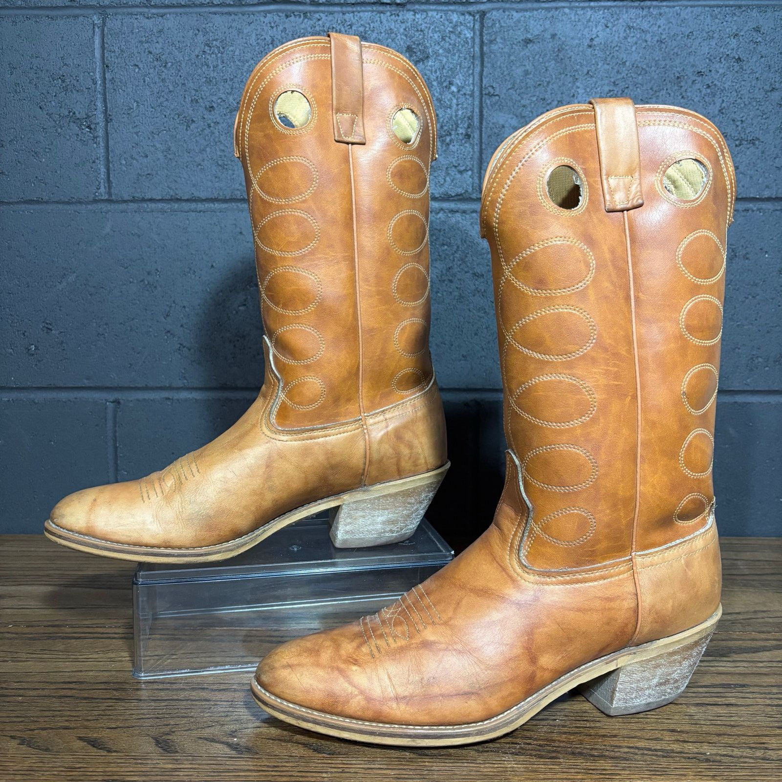 Other Vintage Acme Western Boots 11.5 D Tan Leather USA Buckaroo Size US 11.5 / EU 44-45 - 2 Thumbnail