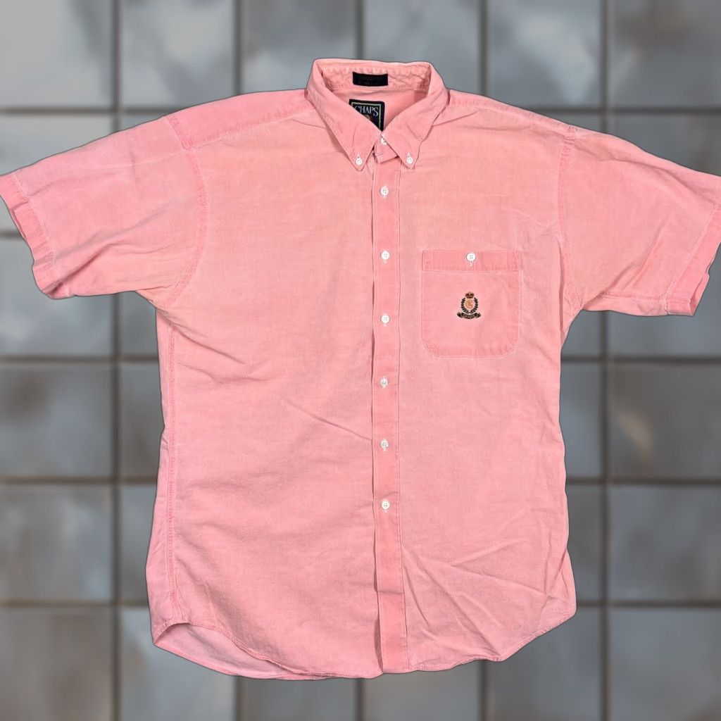 Chaps VINTAGE Chaps Ralph Lauren Mens Large Button-Down Short Sleeve Shirt USA Made Shirt Regular Pink/White Plaid Button-Up Casual Workwear Mens Size US L / EU 52-54 / 3 - 1 Thumbnail