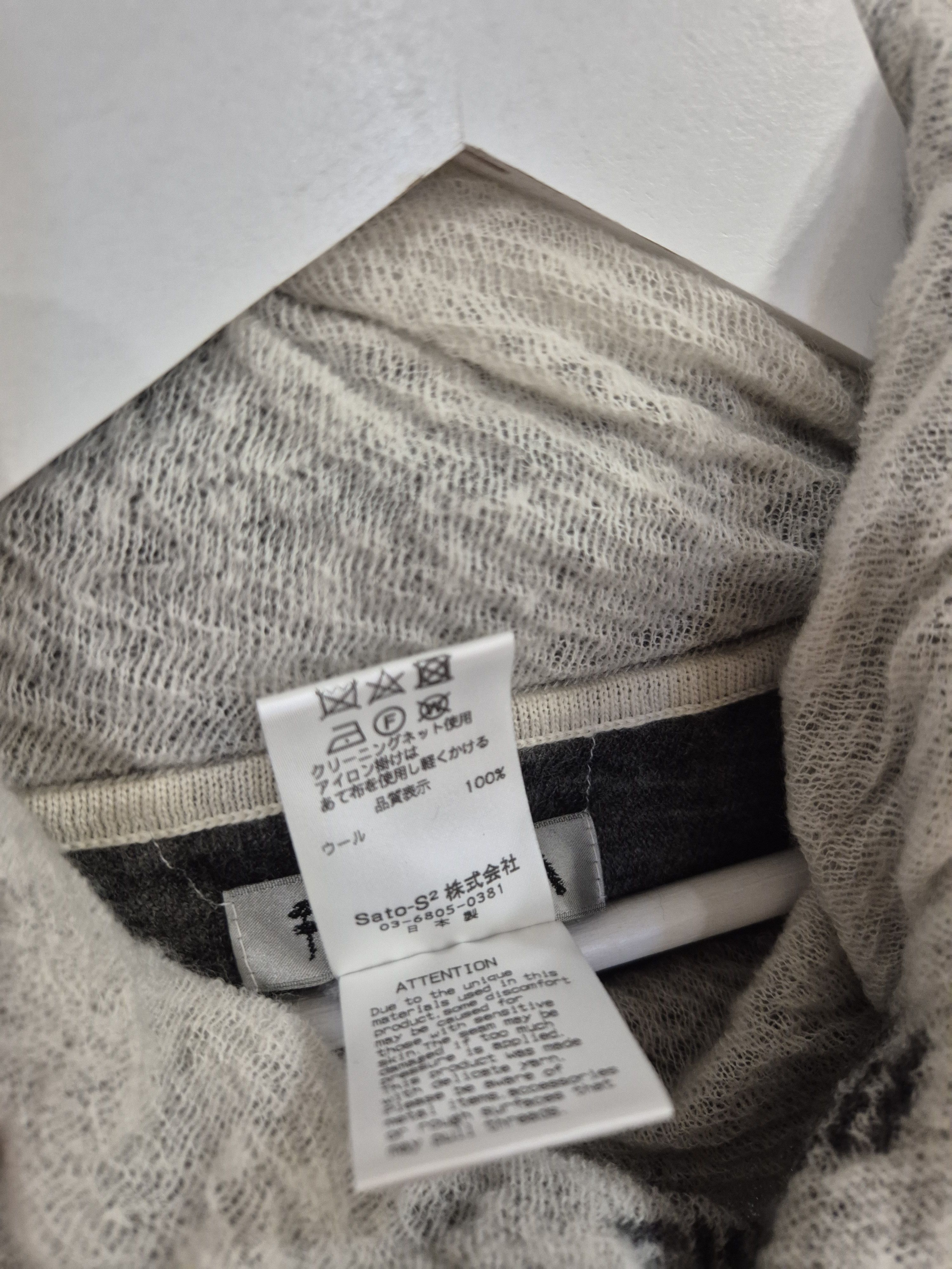 Japanese Brand FUGA FUGA Sato Seni Japan Wool Asymmetric Oversized Sweater Size ONE SIZE - 6 Thumbnail