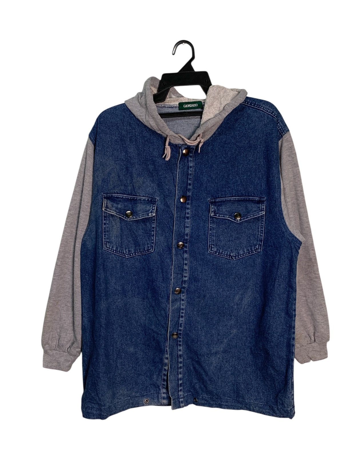 Giordano Rare Design Giordano Snap Button Denim Hoodie Size US L / EU 52-54 / 3 - 1 Thumbnail