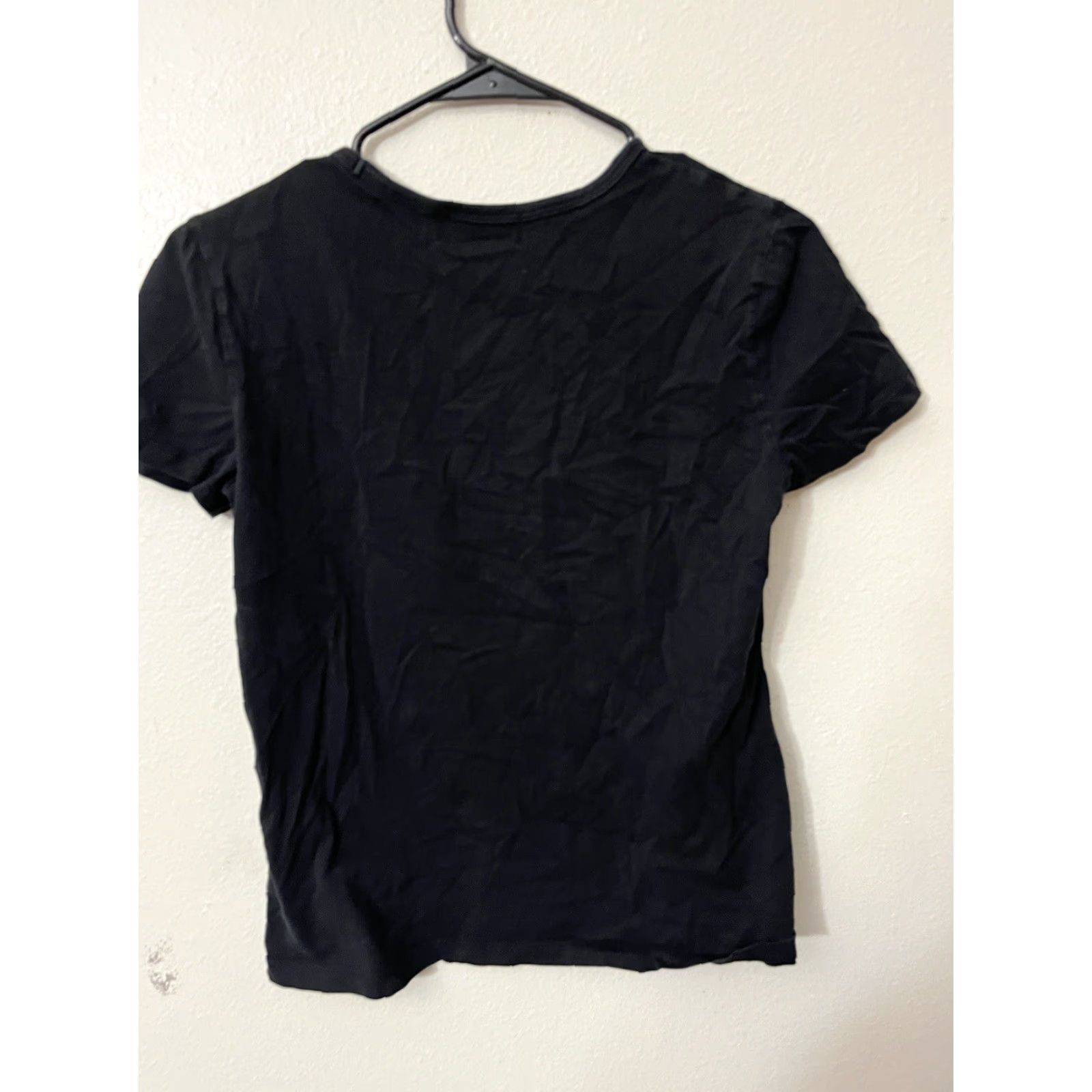 Ralph Lauren VINTAGE Lauren Ralph Lauren Shirt Womens M Black Logo Embroidered Short Sleeve Casual Jersey 90s Womens Size M / US 6-8 / IT 42-44 - 3 Thumbnail