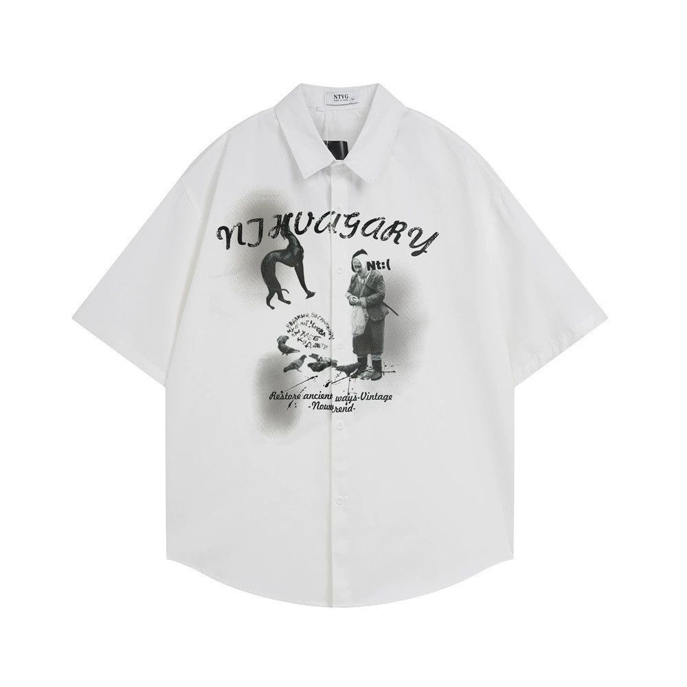 Japanese Brand × Vintage American street character print men's shirt loose casual Size US M / EU 48-50 / 2 - 1 Thumbnail