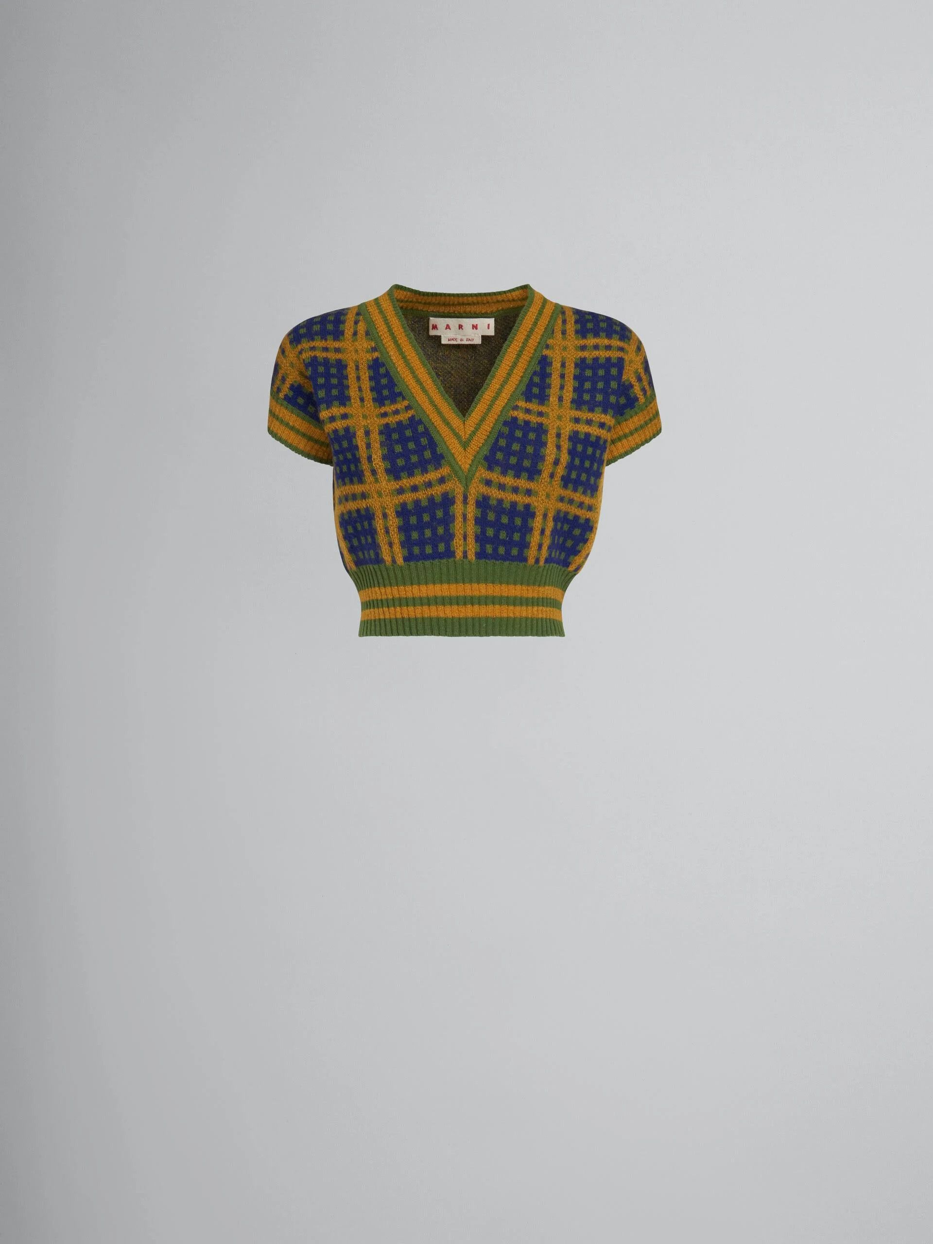 Marni o1w1db10824 V-neck Crop Vest in Multicolor Size M / US 6-8 / IT 42-44 - 1 Thumbnail