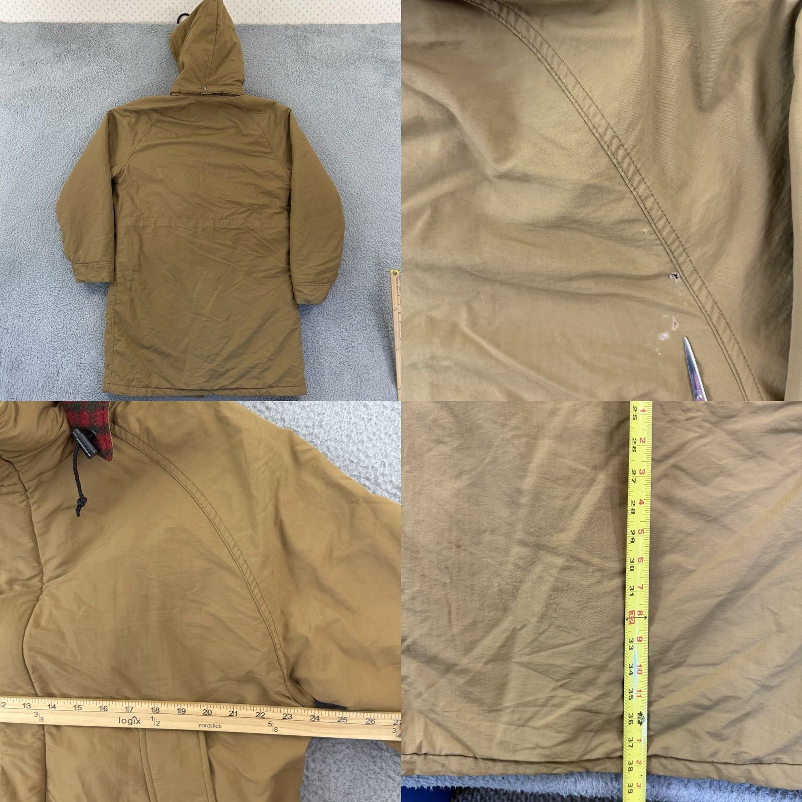 Vintage VINTAGE Woolrich Jacket Mens M Parka Long Wool Lined Hooded Beige 80s 90s Chore Padded Workwear USA Woolen Mills Regular Mens Size US M / EU 48-50 / 2 - 8 Thumbnail