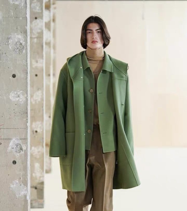Auralee Auralee 22AW Light Green Wool Hooded Coat Size US M / EU 48-50 / 2 - 4 Thumbnail