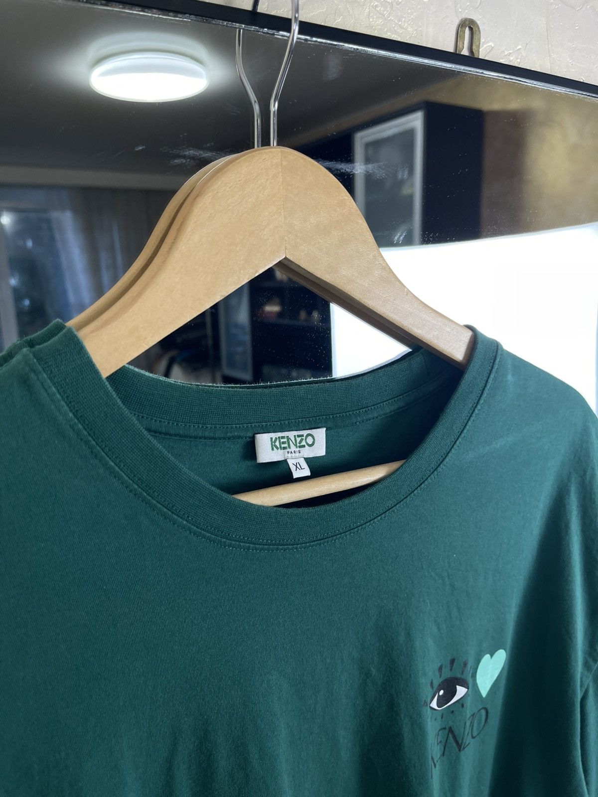 Kenzo Kenzo Paris "Eye & Heart" Graphic Cotton Tee in Teal Green Size US XL / EU 56 / 4 - 2 Thumbnail