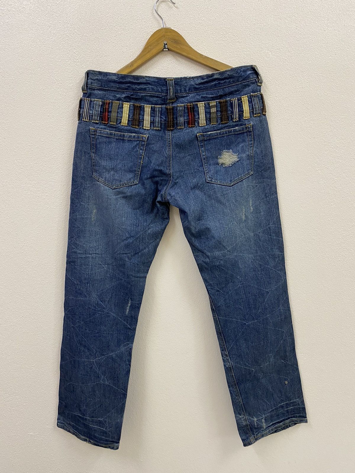 Japanese Brand Vintage Double Waist Denim Japan Size US 35 - 2 Thumbnail