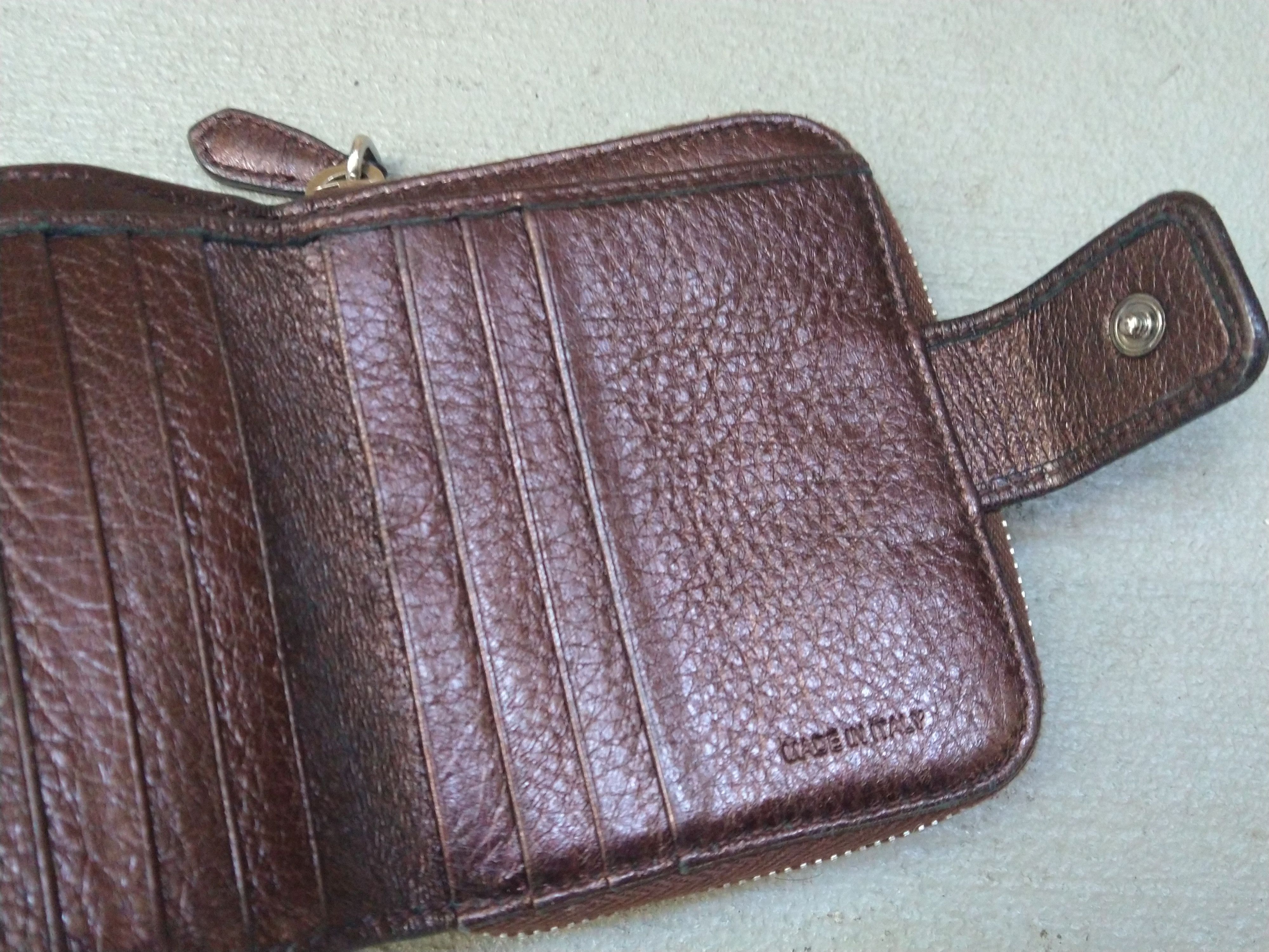 Prada × Vintage Prada Wallet Metallic Brown Leather Zip Bifold Y2K Size ONE SIZE - 9 Thumbnail