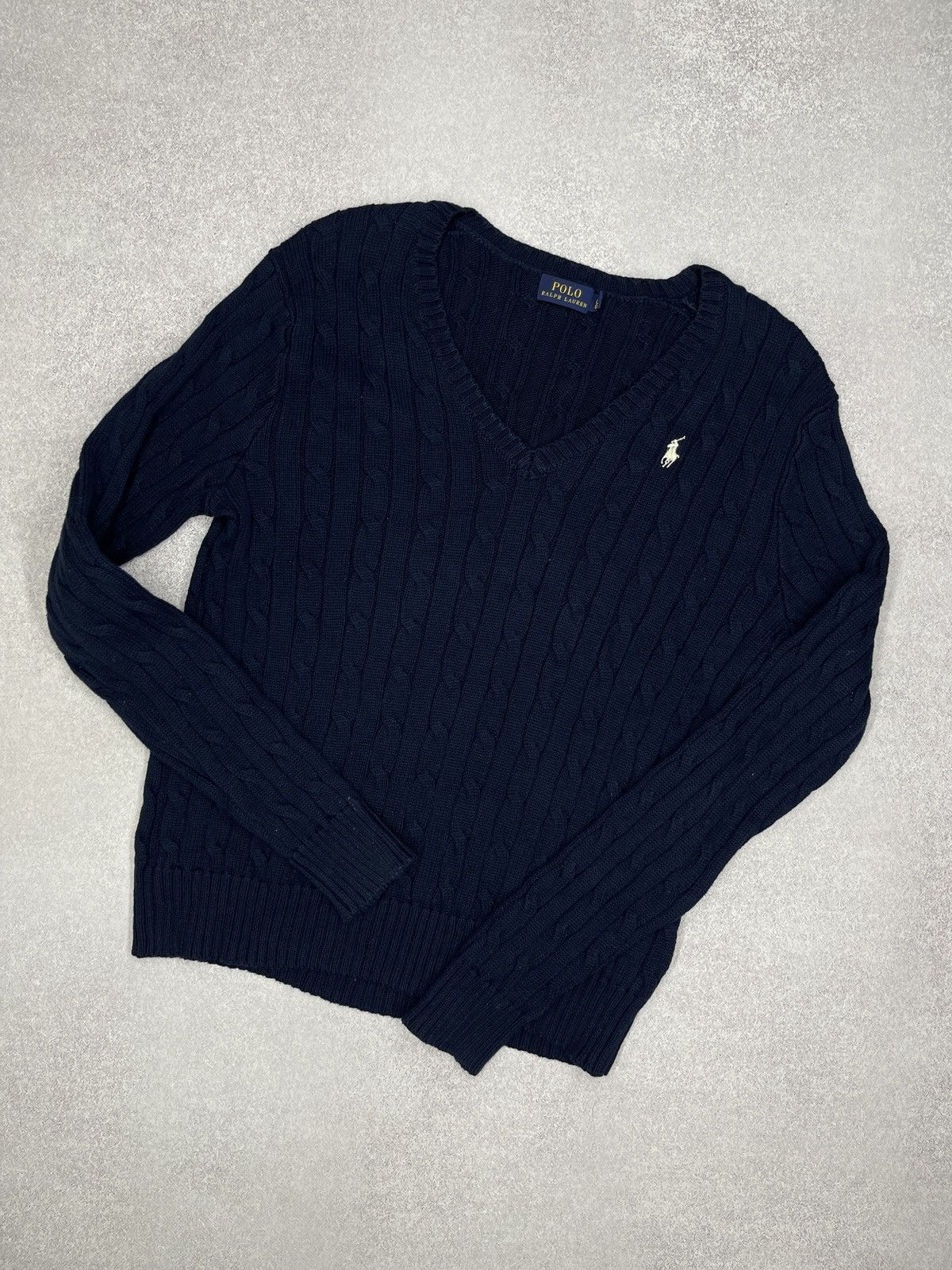 Polo Ralph Lauren Mens Polo Ralph Lauren Knitted Pullover Navy Y2K Rugby Size US L / EU 52-54 / 3 - 1 Thumbnail