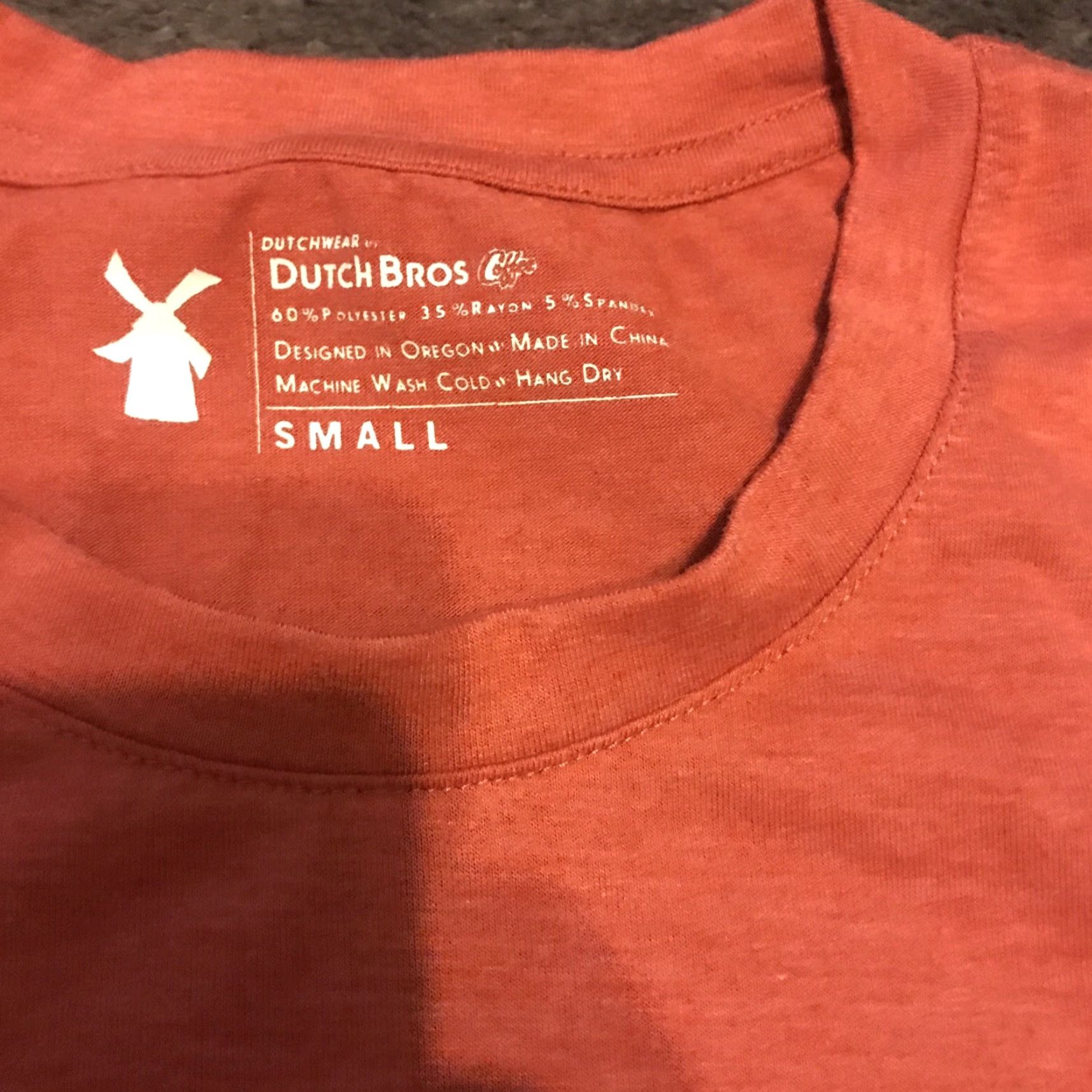 Vintage Dutch Bros Coffee T-Shirt Unisex Adults Small Orange Crew Neck Graphic Tee Coffee A Better World Logo Size US S / EU 44-46 / 1 - 2 Thumbnail