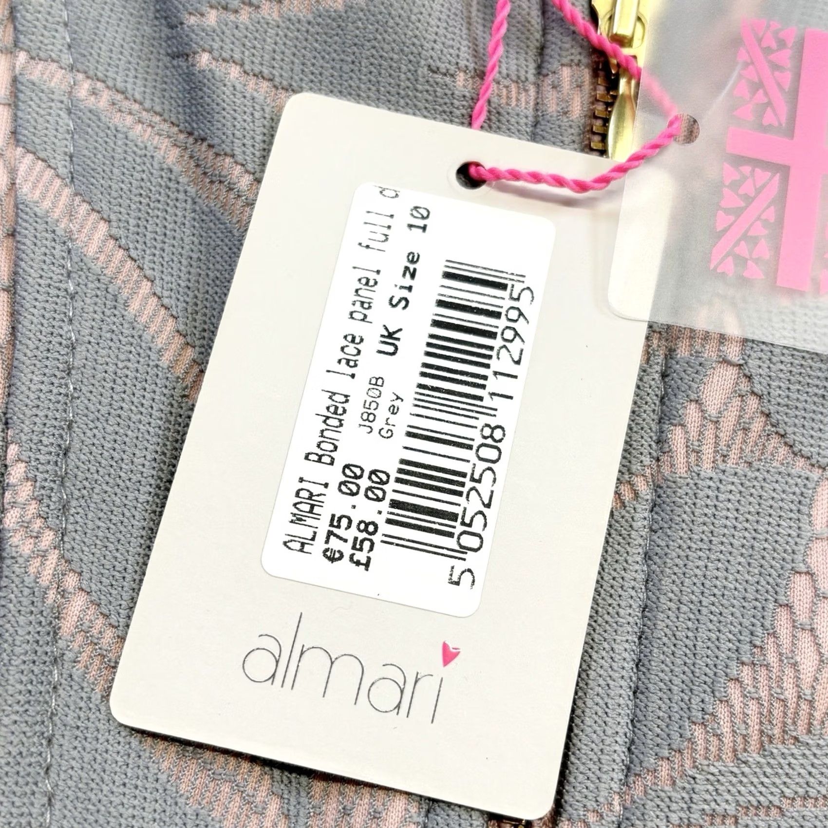 Pinko Almari Bonded Lace Panel Dress UK10 Grey Pink Women’s New With Tags BNWT Party Skater Dress Ladies Short Sleeveless? Size L / US 10 / IT 46 - 5 Thumbnail