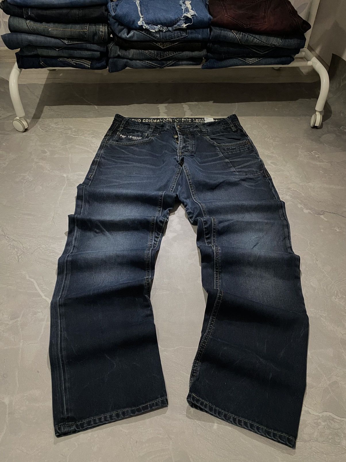 Japanese Brand Archive Distressed Washed Darkwear Slim / Number Nine Style Size US 33 - 1 Thumbnail