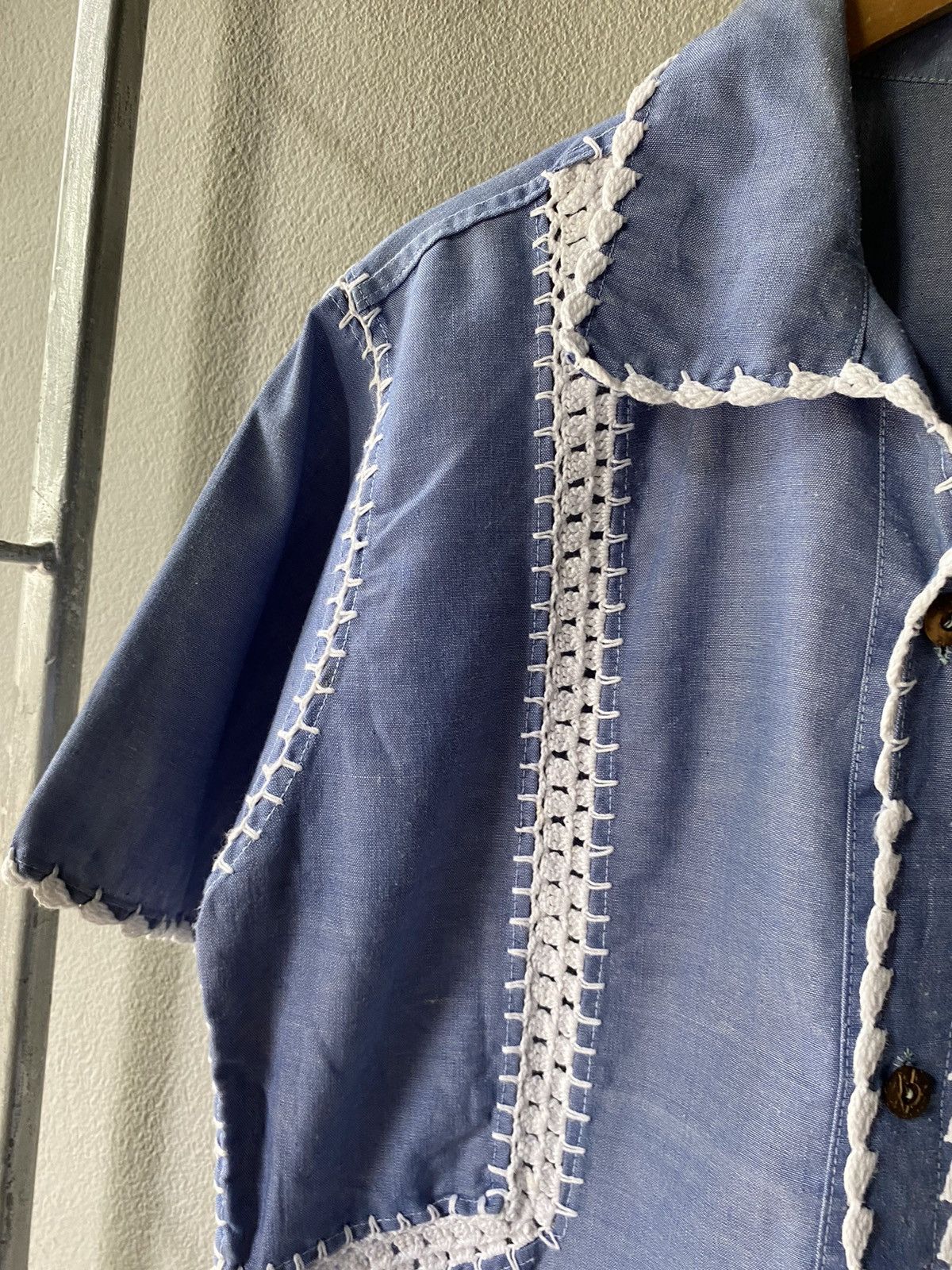 Vintage CROCHET LADDERWORK SHORT SLEEVE SHIRT NOT BODE Size US M / EU 48-50 / 2 - 13 Thumbnail