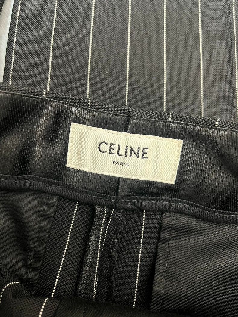Celine Celine size US 48 Silver-striped wool straight-leg flared Size US 32 / EU 48 - 3 Thumbnail