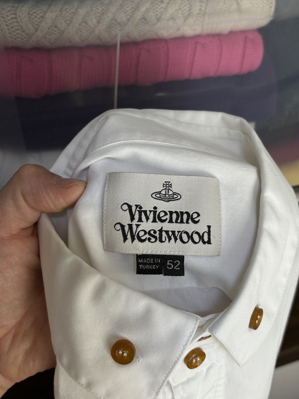 Vivienne Westwood Vivienne Westwood Orb Logo Classic Button Up White Shirt Size US L / EU 52-54 / 3 - 7 Thumbnail