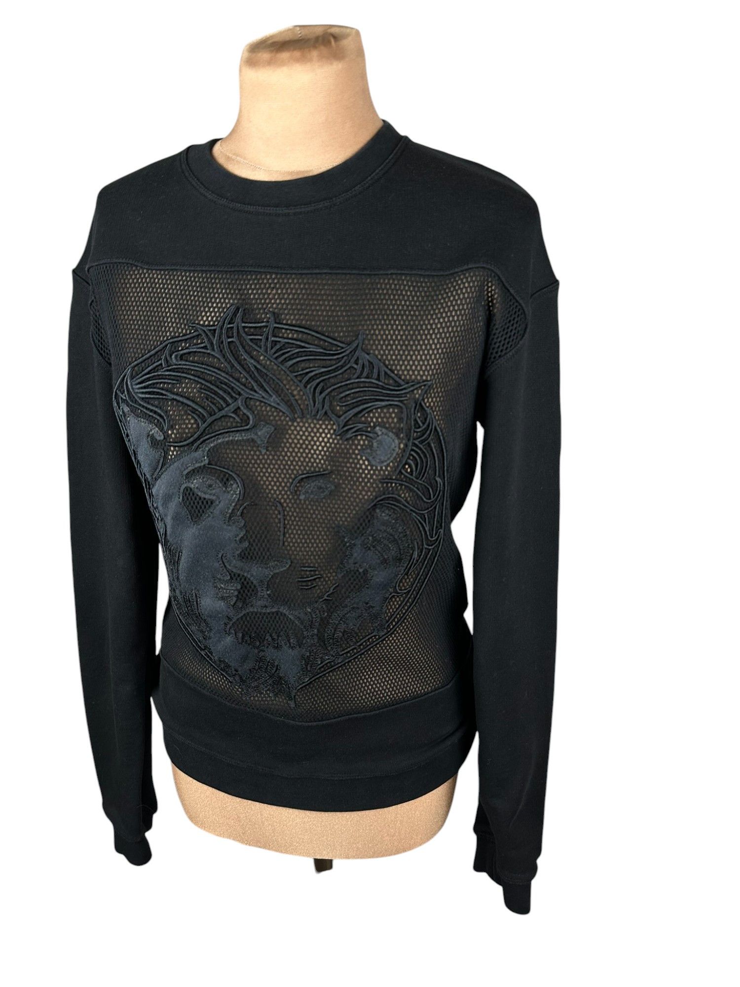 Designer × Versace Versace Tiger Logo Mesh Sweatshirt Womens Boxy Crewneck Size M / US 6-8 / IT 42-44 - 3 Thumbnail