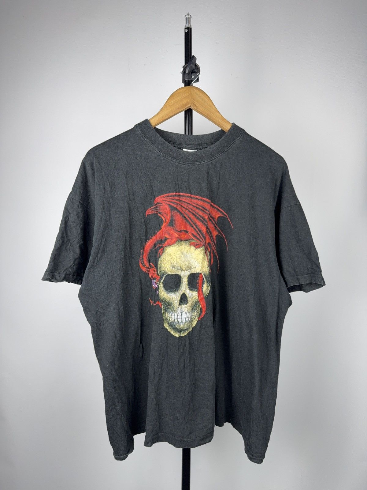 Japanese Brand ☠️90s Gothic Hewlin Dark Fantasy Skull Dragon Graphic Tee XL Size US XL / EU 56 / 4 - 1 Thumbnail
