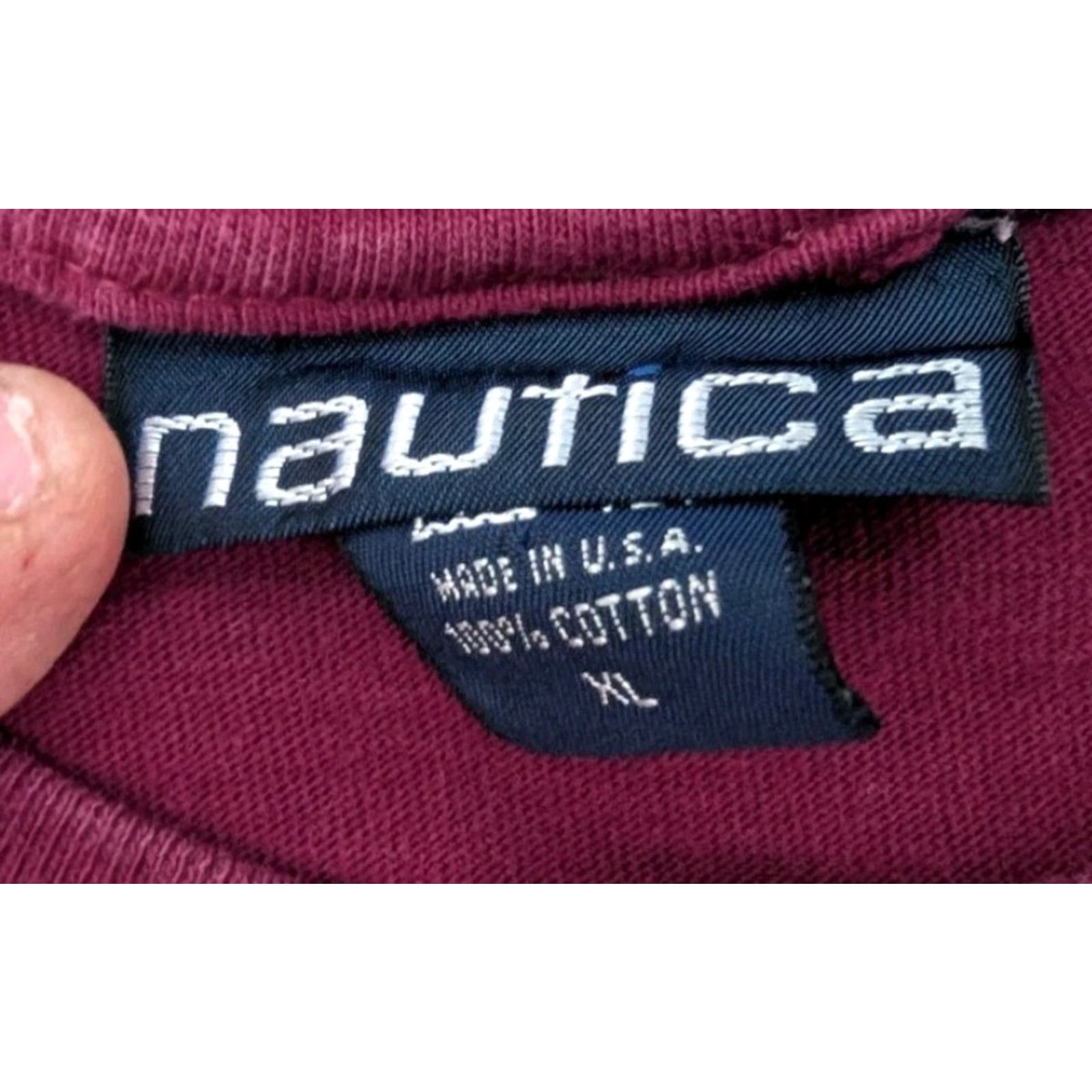 Nautica VINTAGE Nautica Competition Flag Graphic Tee Shirt USA Burgundy XL Shirt Mens 90s Nautical USA Flag Graphic Shirt Size US XL / EU 56 / 4 - 4 Thumbnail