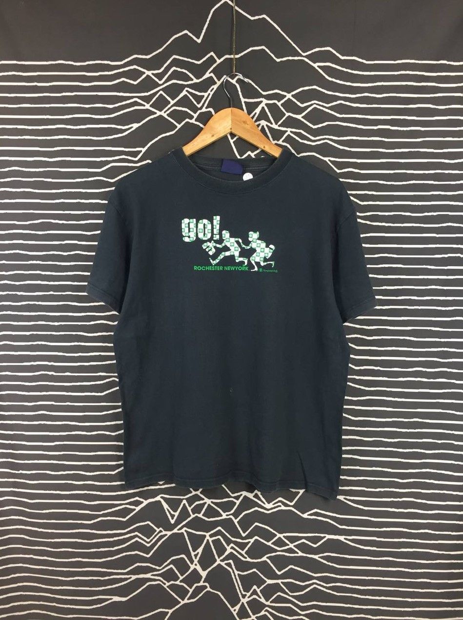 image of VTG Champion Usa Rochester New York Sportswear Tee in Black, Men's (Size Medium)