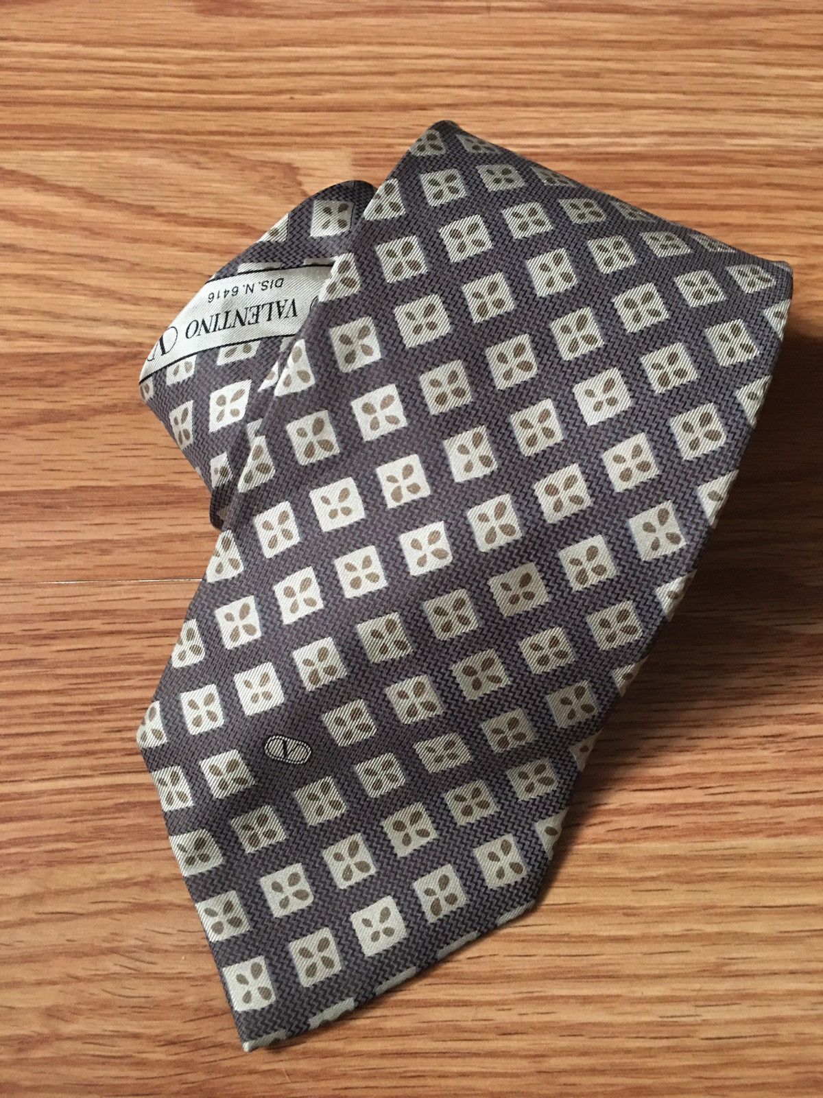 Valentino Valentino Cravatte Geometric Print Silk Mens Tie Size ONE SIZE - 1 Thumbnail