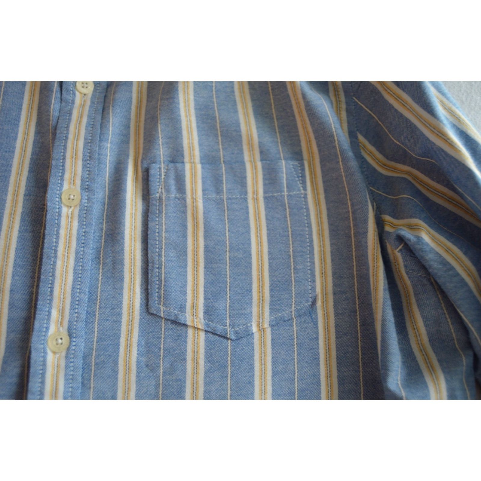 Vintage Aéropostale Mens Button Up Long Sleeve Collared Shirt Large Blue White Striped Size US L / EU 52-54 / 3 - 3 Thumbnail