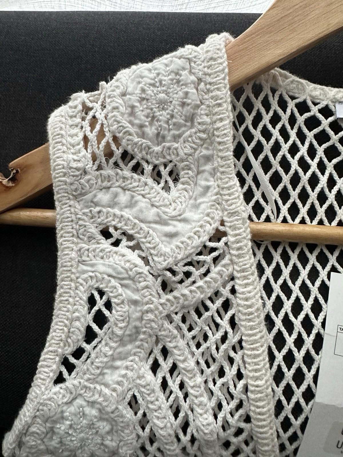 Zara ZARA crochet vest coverup with tie BNWT, Size M Size ONE SIZE - 2 Thumbnail