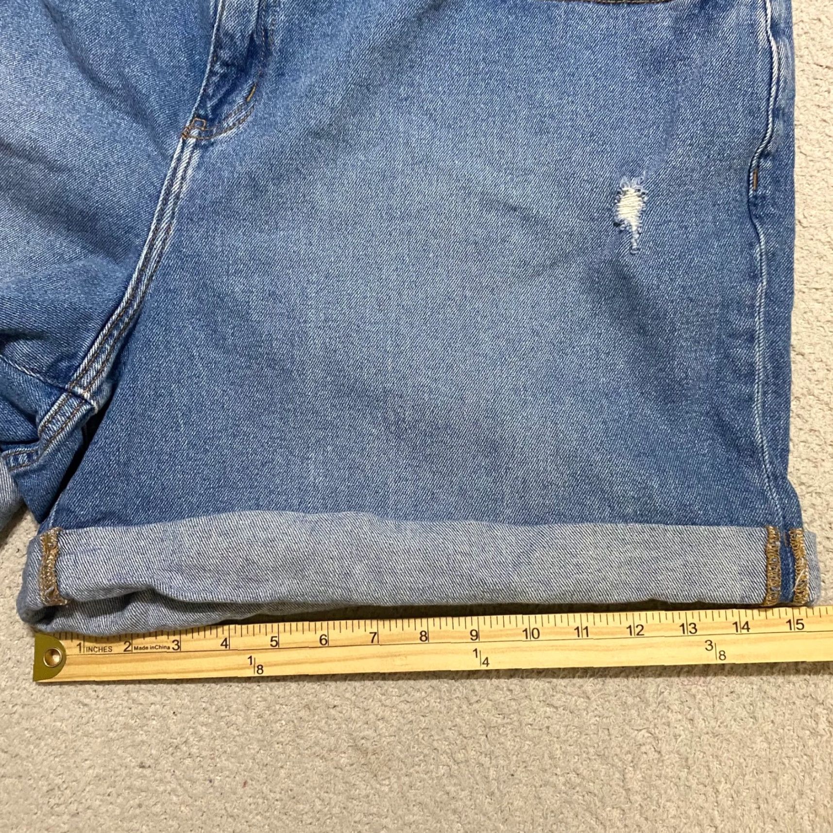 Vintage VINTAGE Lane Bryant Womens 22 Plus Jean Shorts Blue Denim Medium Wash Distressed Cuffed Sizes: 10 Size 32" / US 10 / IT 46 - 2 Thumbnail