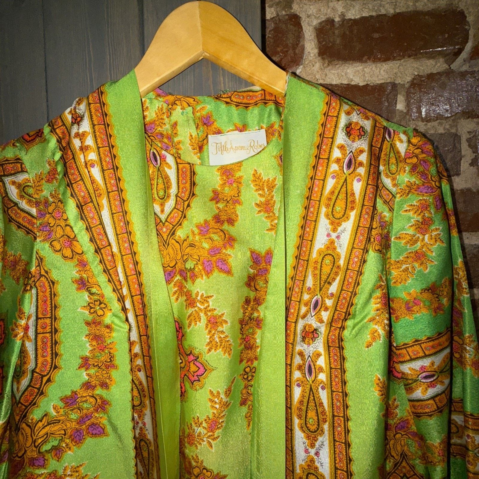 Saks Fifth Avenue Vintage 1960’s Fifth Avenue Robes By M.W. -Green Long Robe Size S / US 4 / IT 40 - 3 Thumbnail