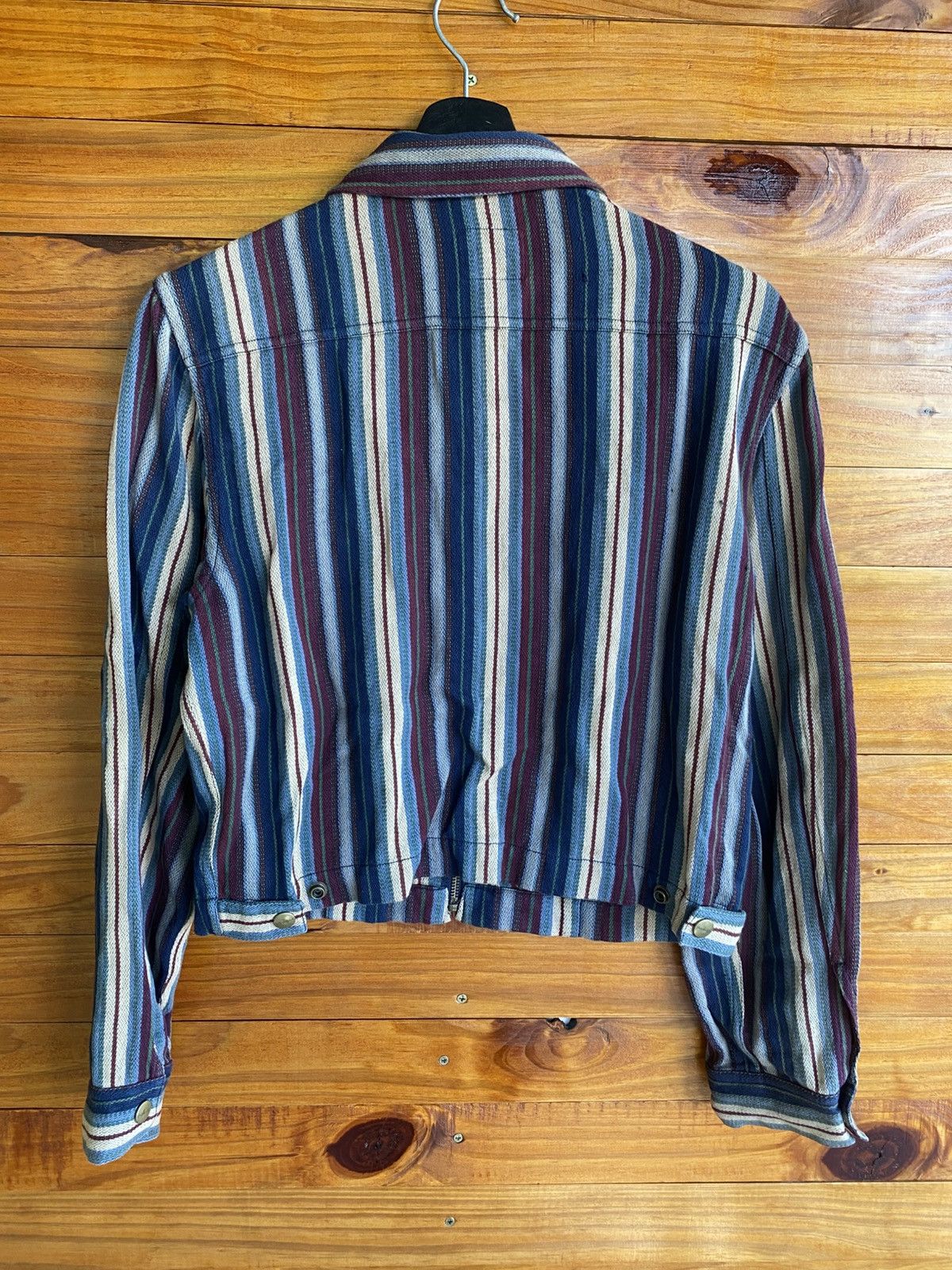 Japanese Brand Vintage “Powder” Striped Cotton Jacket Workwear Style Size M / US 6-8 / IT 42-44 - 10 Thumbnail