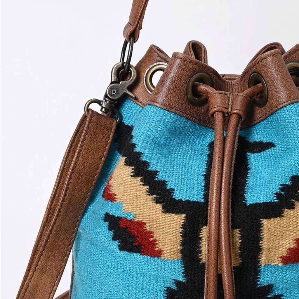 Other New Western Woven Thunderbird Leather Bucket Handbag Size ONE SIZE - 3 Thumbnail