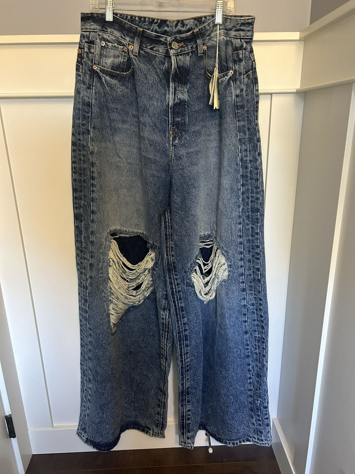 Vetements SS23 vetements distressed destroyed baggy jeans | Grailed