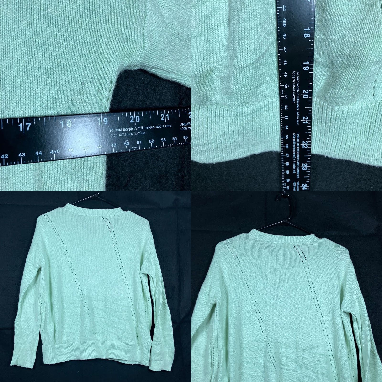 Banana Republic Banana Republic Womens Sweater Mint Green Eyelet Accent Knit Pullover Medium Size M / US 6-8 / IT 42-44 - 8 Thumbnail