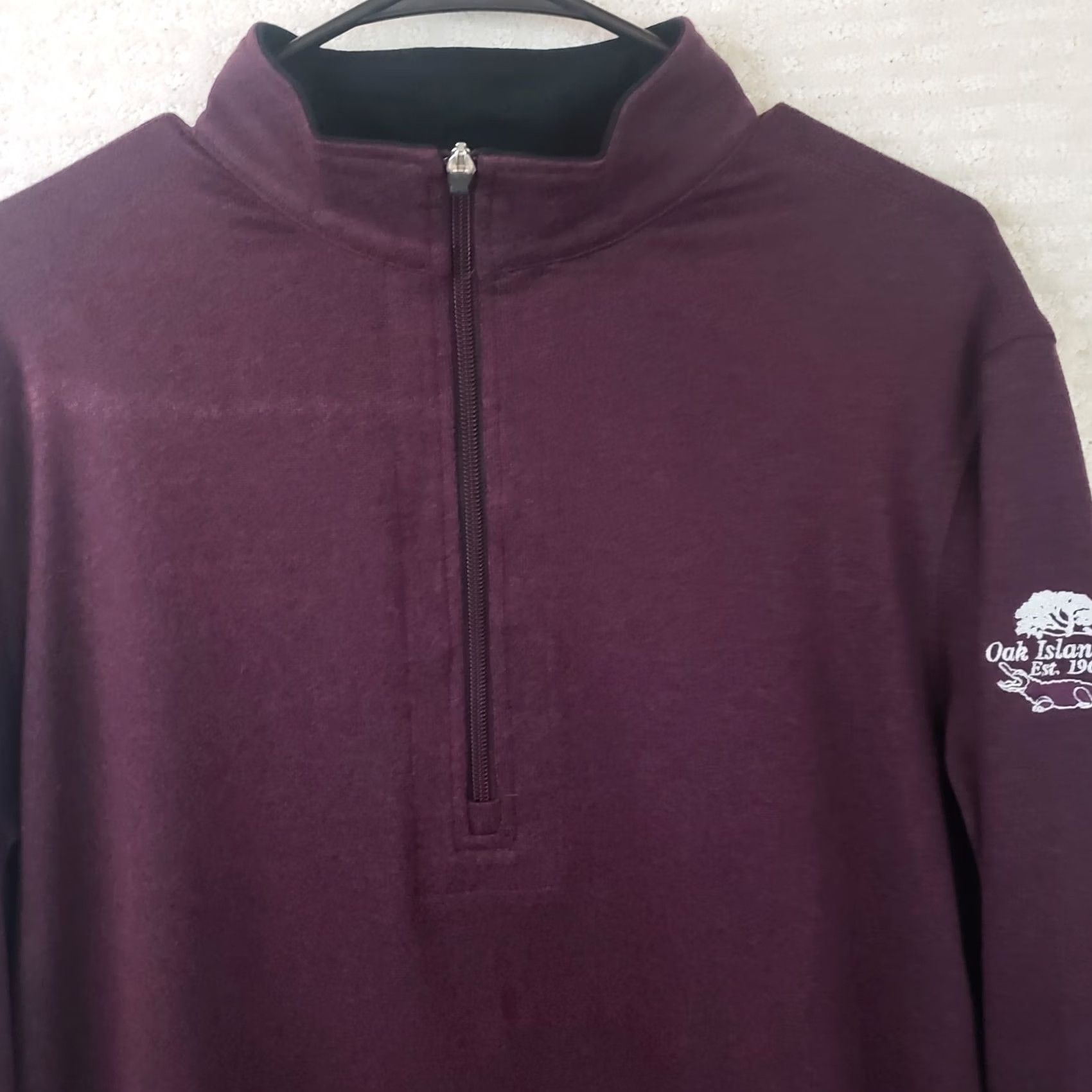 Logo 7 Straight Down Men Pullover Sweater M Maroon Long Sleeve 1/4 Zip Logo Embroidered Mock Neck Knit Casual Workwear Golf Outdoor Men Size US M / EU 48-50 / 2 - 3 Thumbnail