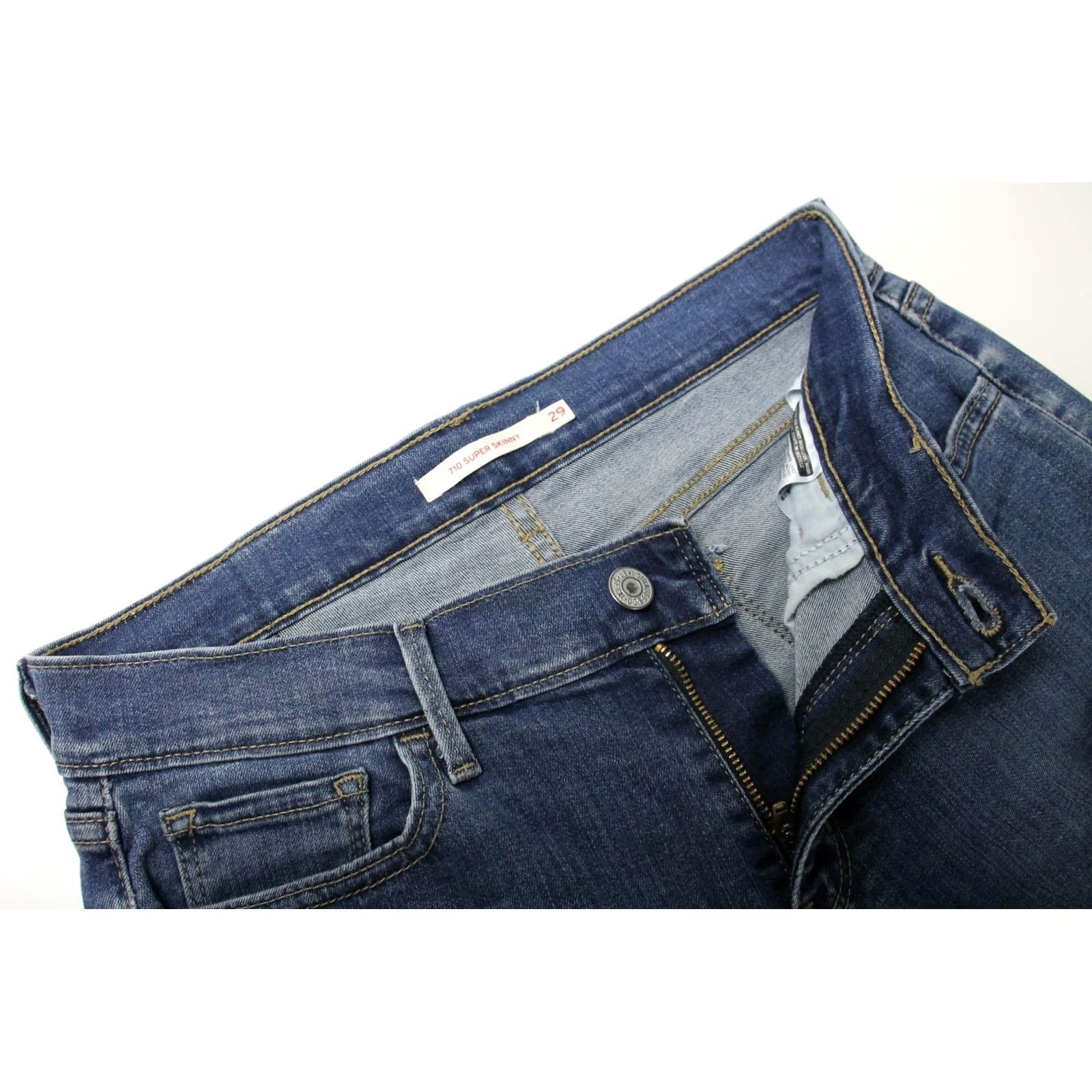 Levi's LEVI'S 711 Jeans Women's W29/L32 Zip Fly Stretch Super Skinny Whiskers Blue Size 29" - 4 Thumbnail