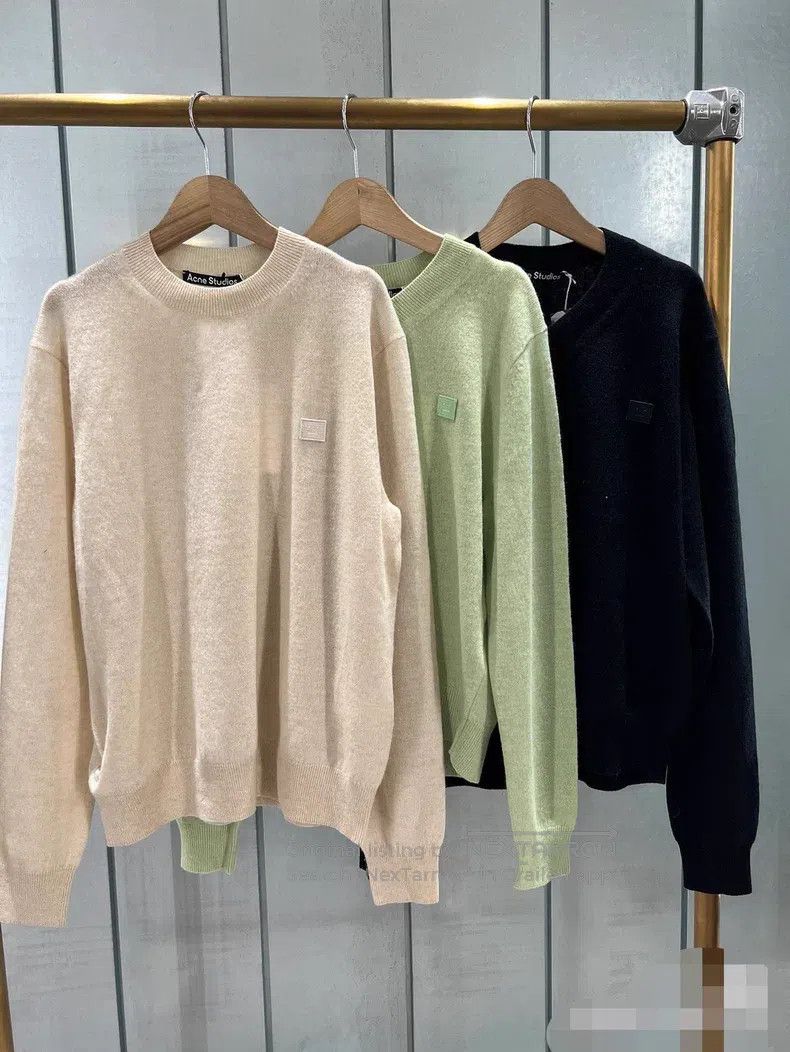 Acne Studios Acne Studios Smiley Face Wool Knit Top, 100% Wool Size US S / EU 44-46 / 1 - 1 Thumbnail
