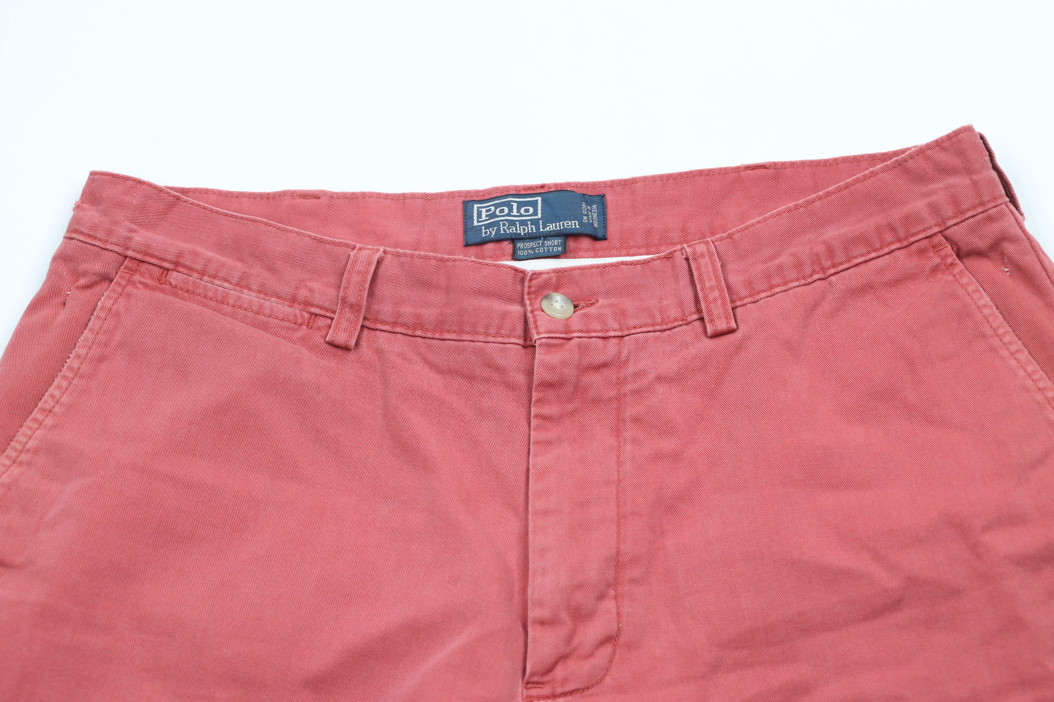 Ralph Lauren × Vintage Vintage 90s Ralph Lauren Above Knee Cotton Chino Shorts Red Size US 34 / EU 50 - 2 Thumbnail