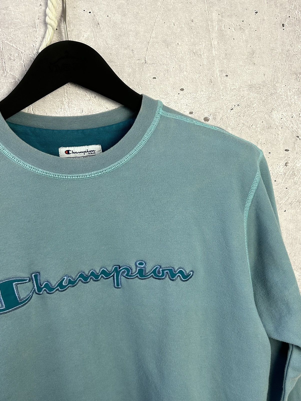 Champion × Vintage Vintage Y2K Champion Blue Cotton Sweatshirt Size US S / EU 44-46 / 1 - 6 Thumbnail