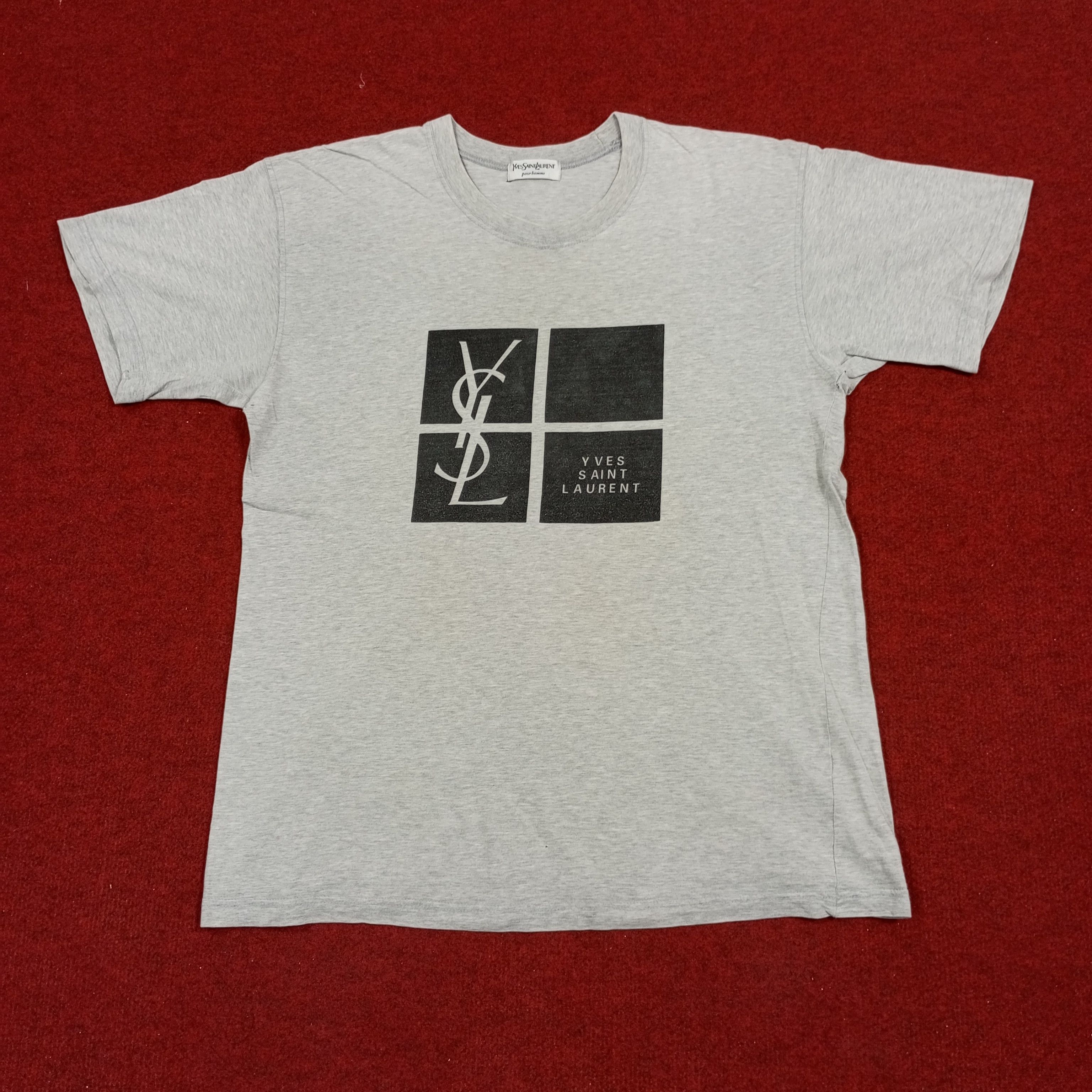 Vintage × Yves Saint Laurent Yves Saint Laurent YSL Logo Design Luxury Brand Tshirt Size US L / EU 52-54 / 3 - 1 Thumbnail