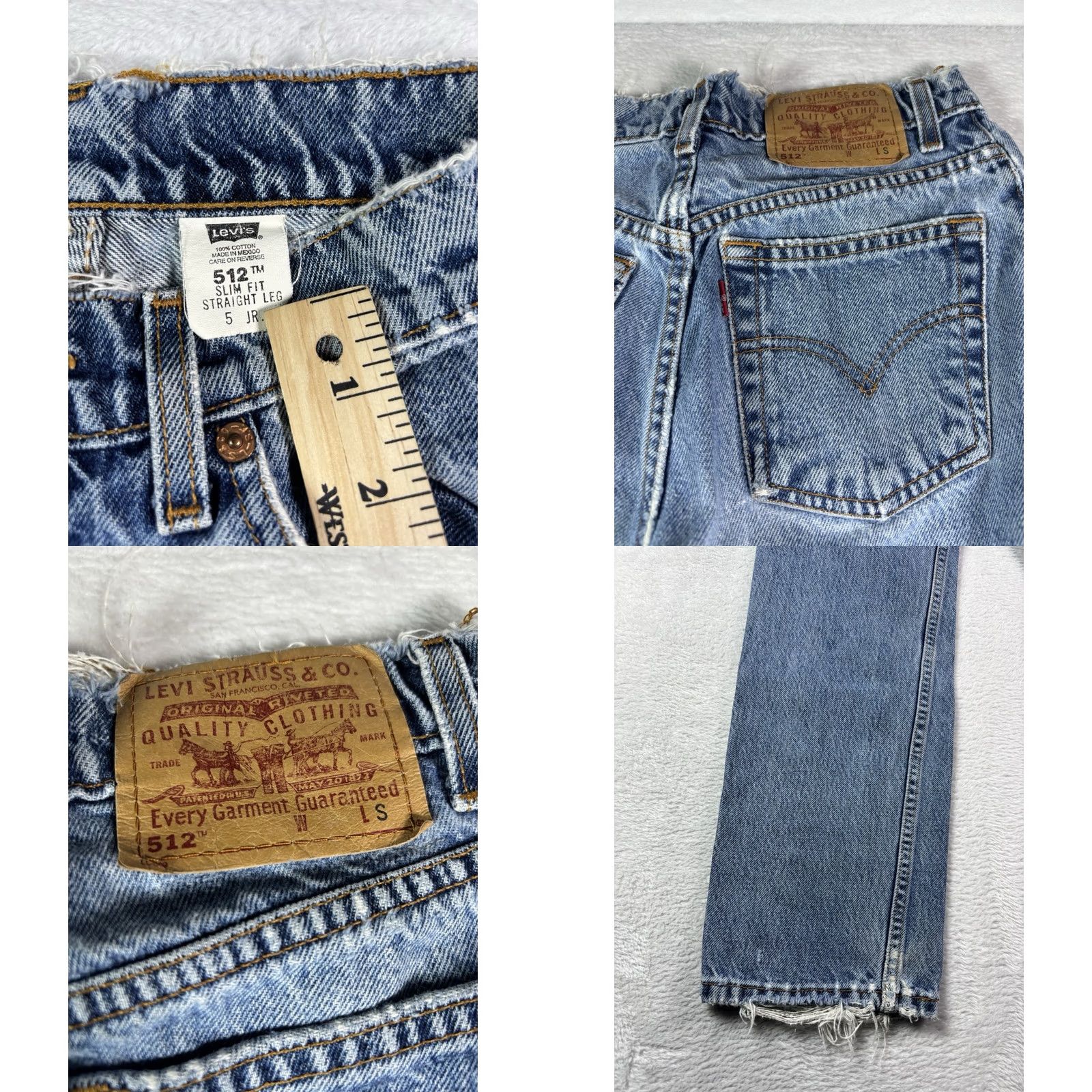 Levi's VINTAGE Levi's 512 Jeans Women Slim Fit Straight Leg Size 5 JR Distressed 5-Pocket Denim Blue Size 27" / US 4 / IT 40 - 8 Thumbnail