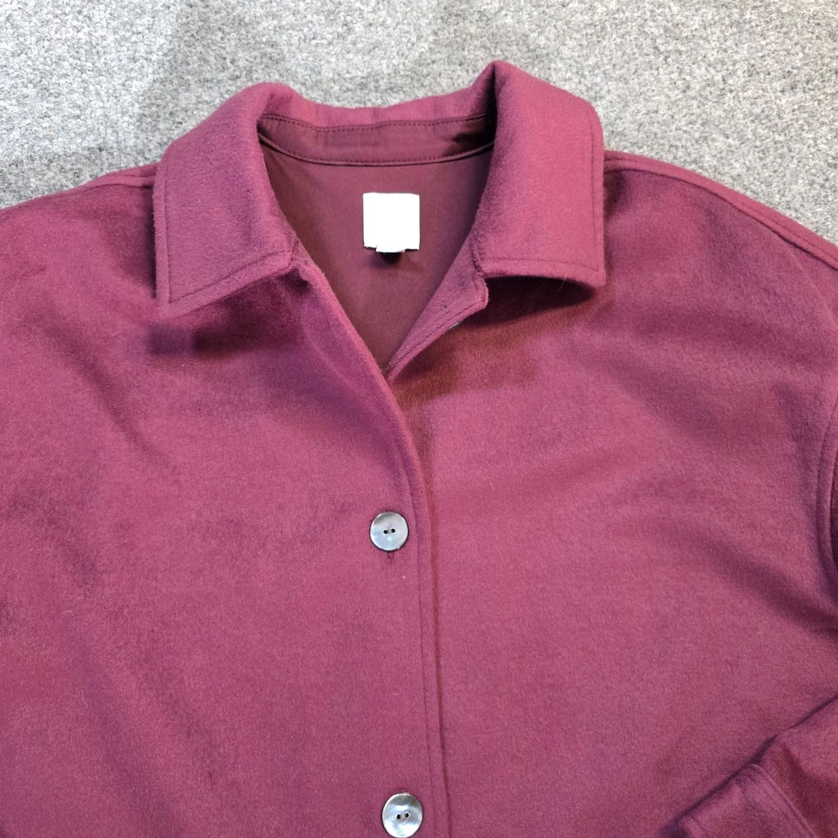 J. Jill J. Jill Womens Size S Red Burgundy Micro Fleece Button Long Capsule Size S / US 4 / IT 40 - 2 Thumbnail