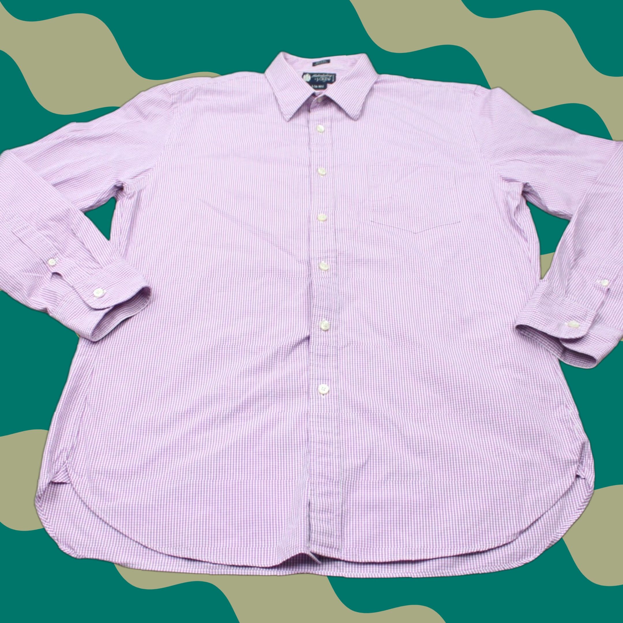 J.Crew J.CREW Shirt Mens Large 16-16 1/2 Pink/White 80s 2 Ply Cotton L/S Check Button-Up Size US L / EU 52-54 / 3 - 1 Thumbnail