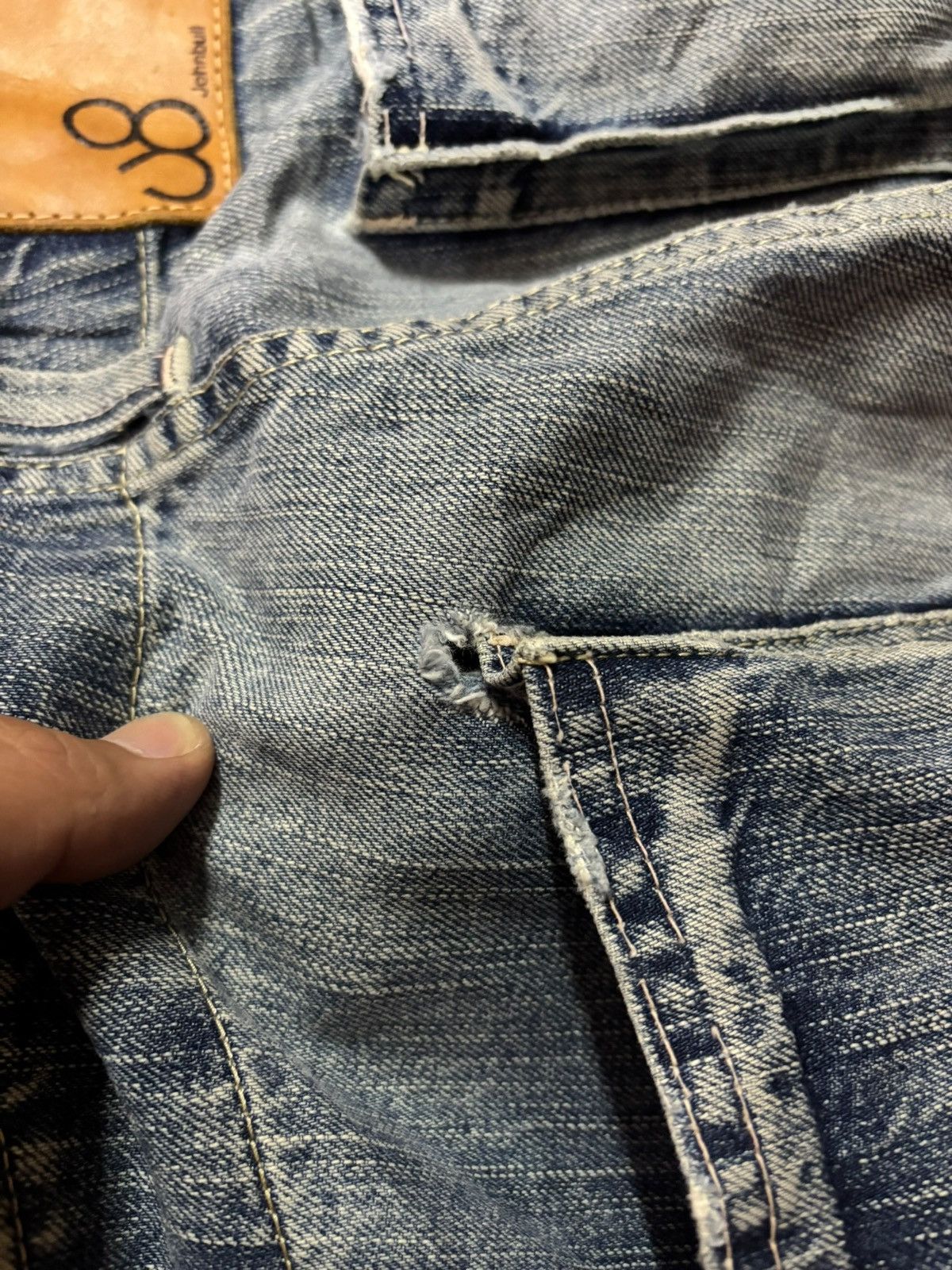 Hysteric Glamour Vtg Japan J8 Johnbull 3d Pocket Grunge Whisker Faded Jeans Size US 30 / EU 46 - 9 Thumbnail