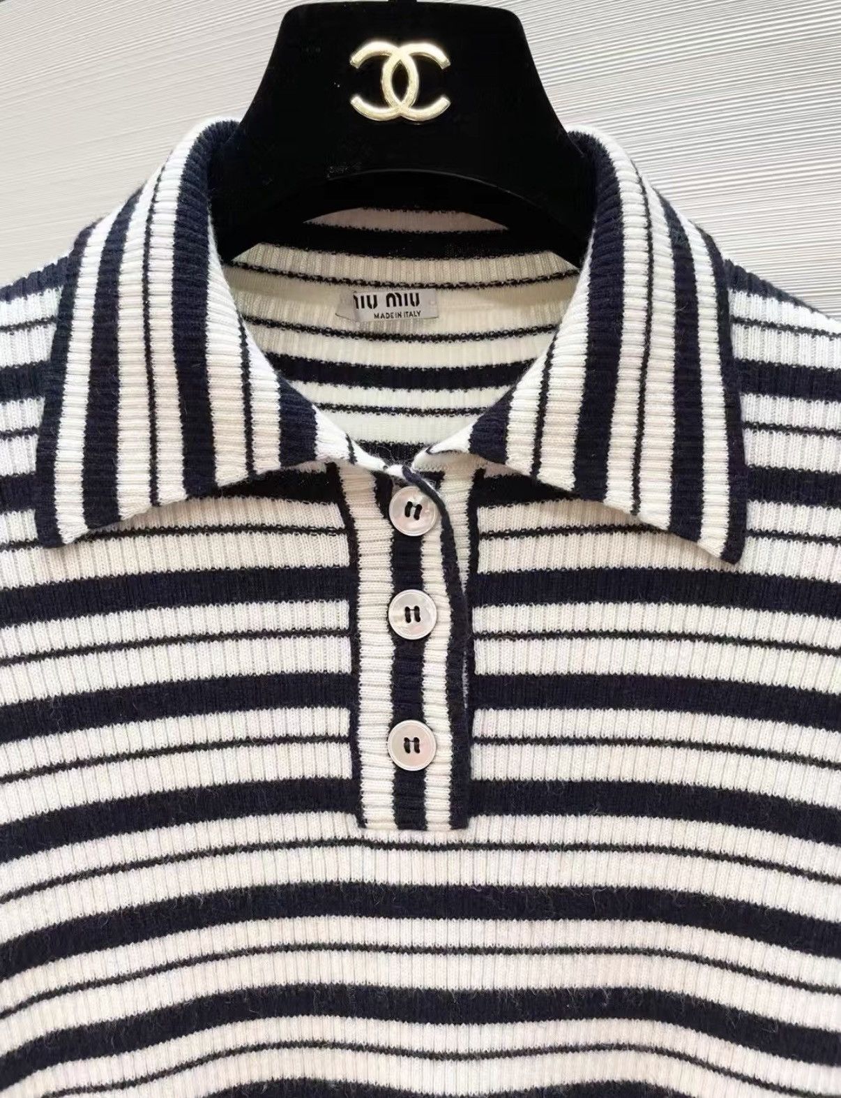 Miu Miu Miu Miu Striped Cashmere Cropped Knit Sweater J33 Size S / US 4 / IT 40 - 3 Thumbnail