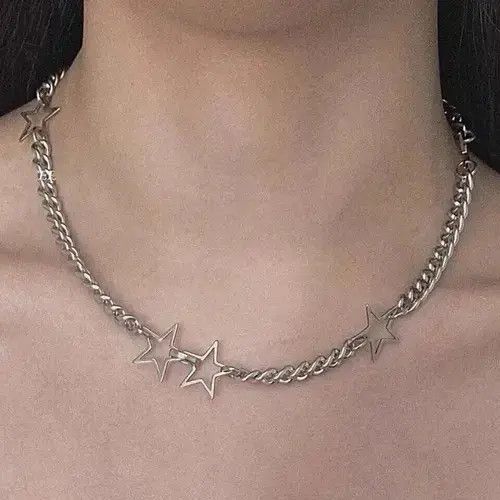 Jewelry Punk Hollow Star Necklaces in Silver, Men's