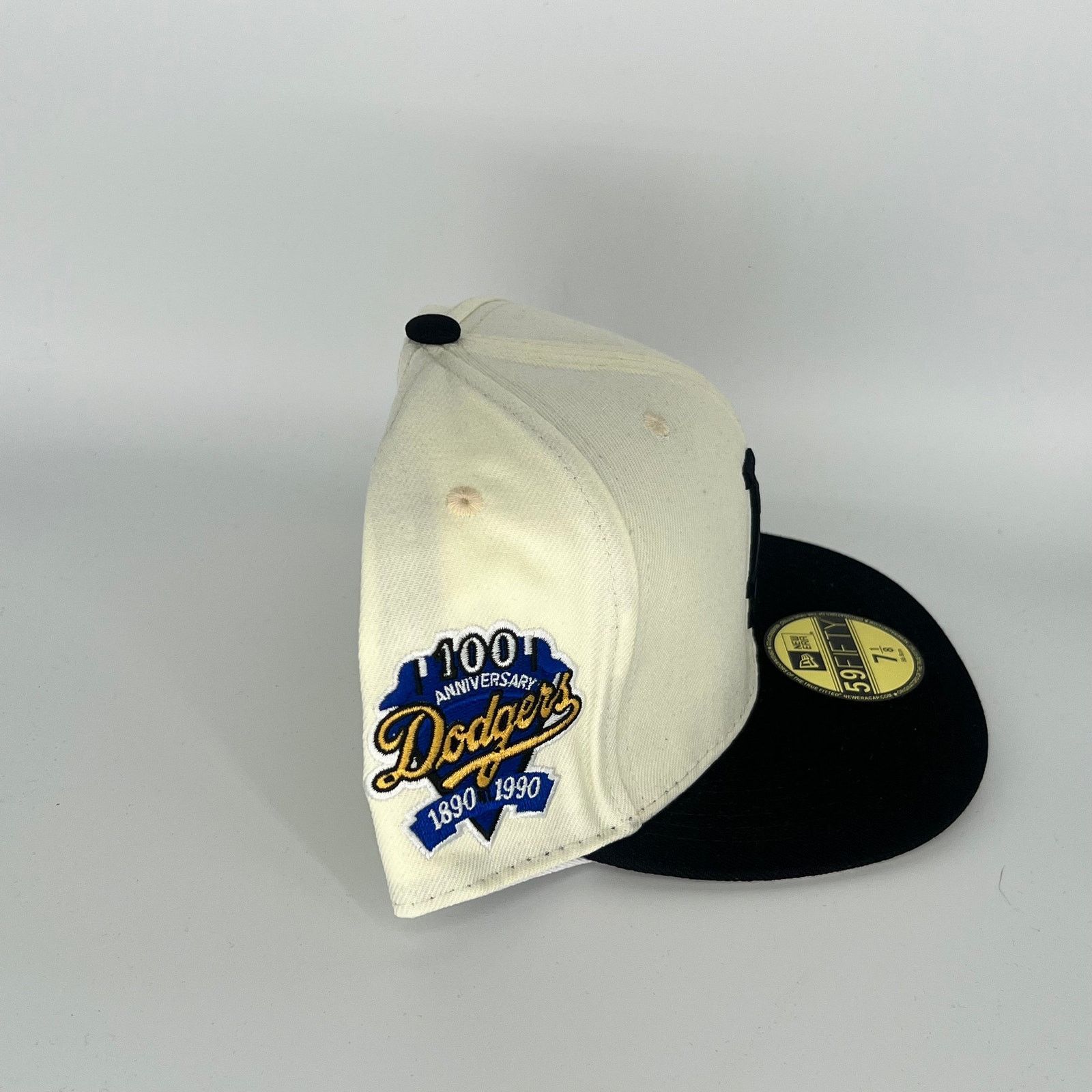 New Era Size 7 White Black Los Angeles Dodgers 100th Anniversary Size ONE SIZE - 3 Thumbnail