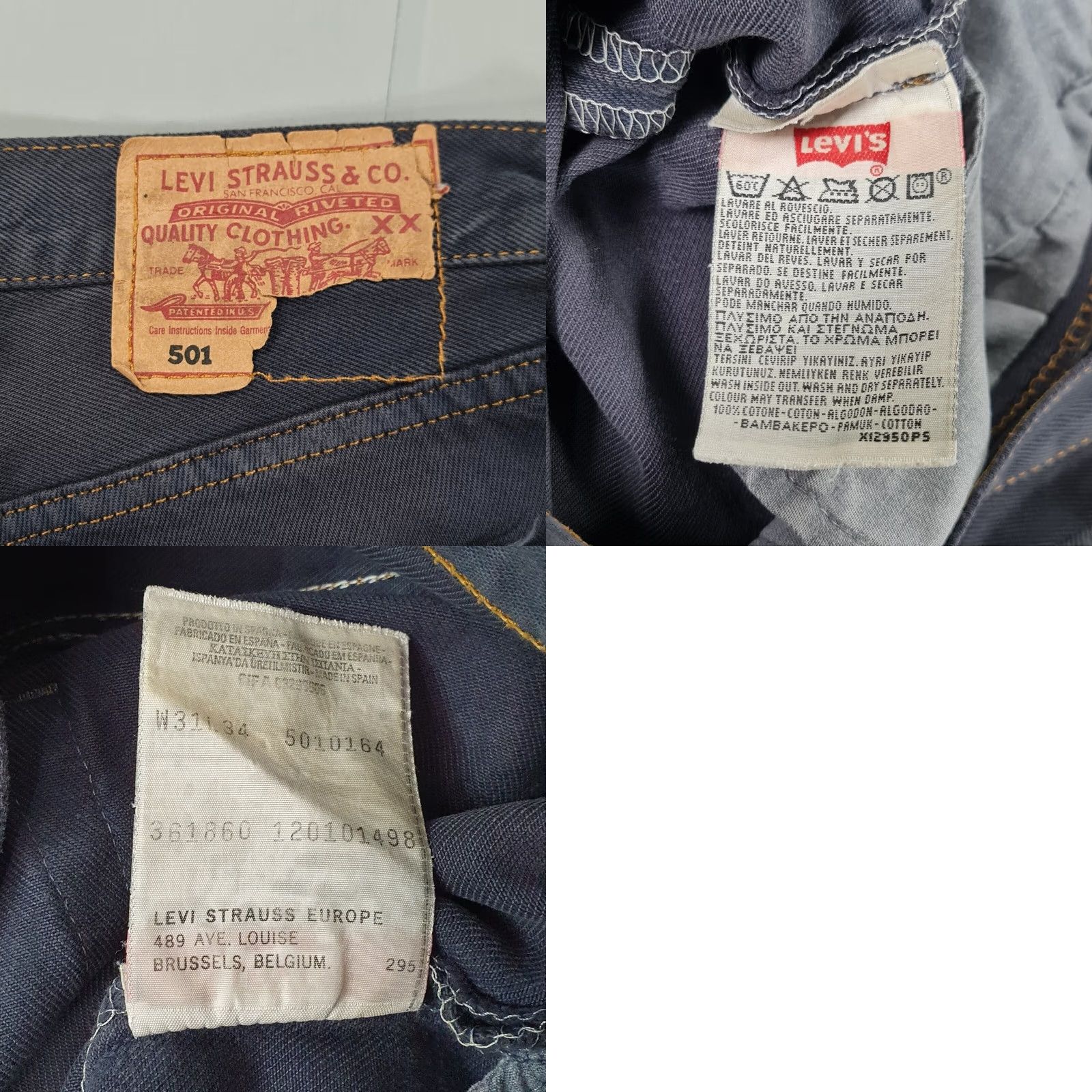 Levi's VINTAGE Levi's 501 Jeans Grey W31 L32 Regular Straight Distressed 90s Spain Made Mens Jeans Size US 31 - 9 Thumbnail